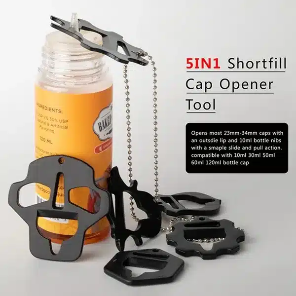 removing longfill bottle nozzle, opening e-liquid cap, vape bottle opener tool, DIY e-juice preparation - New 5 In 1 Vape Liquid Shortfill Bottle Opener Tool Cap Removal ...