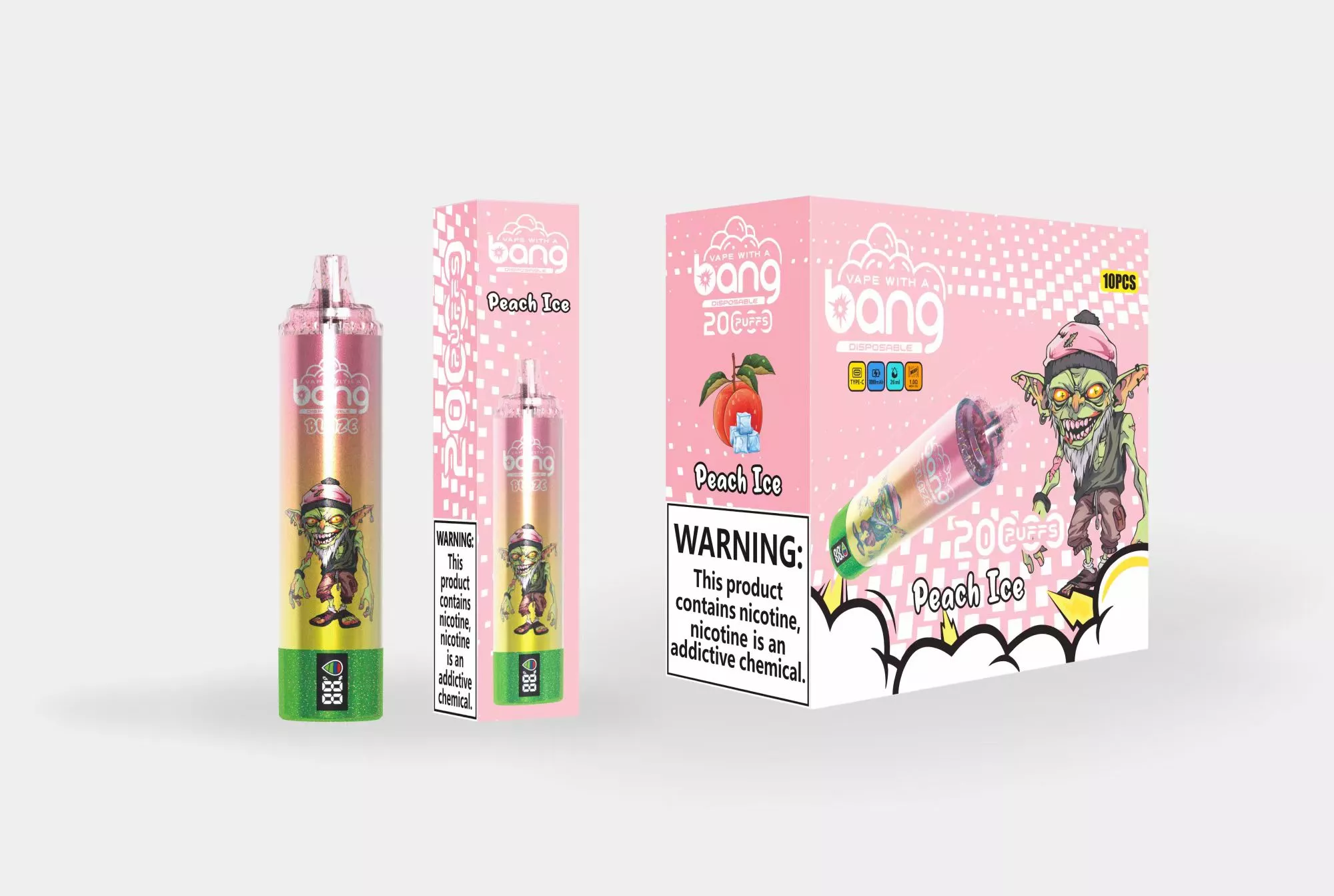Bang Blaze Dual Smak, e-papieros dwa smaki, vape ze zmiennym smakiem, arbuz guma balonowa vape - BANG BLAZE 20000 Puffów Jednorazowe Wapesy - VapeXYZ