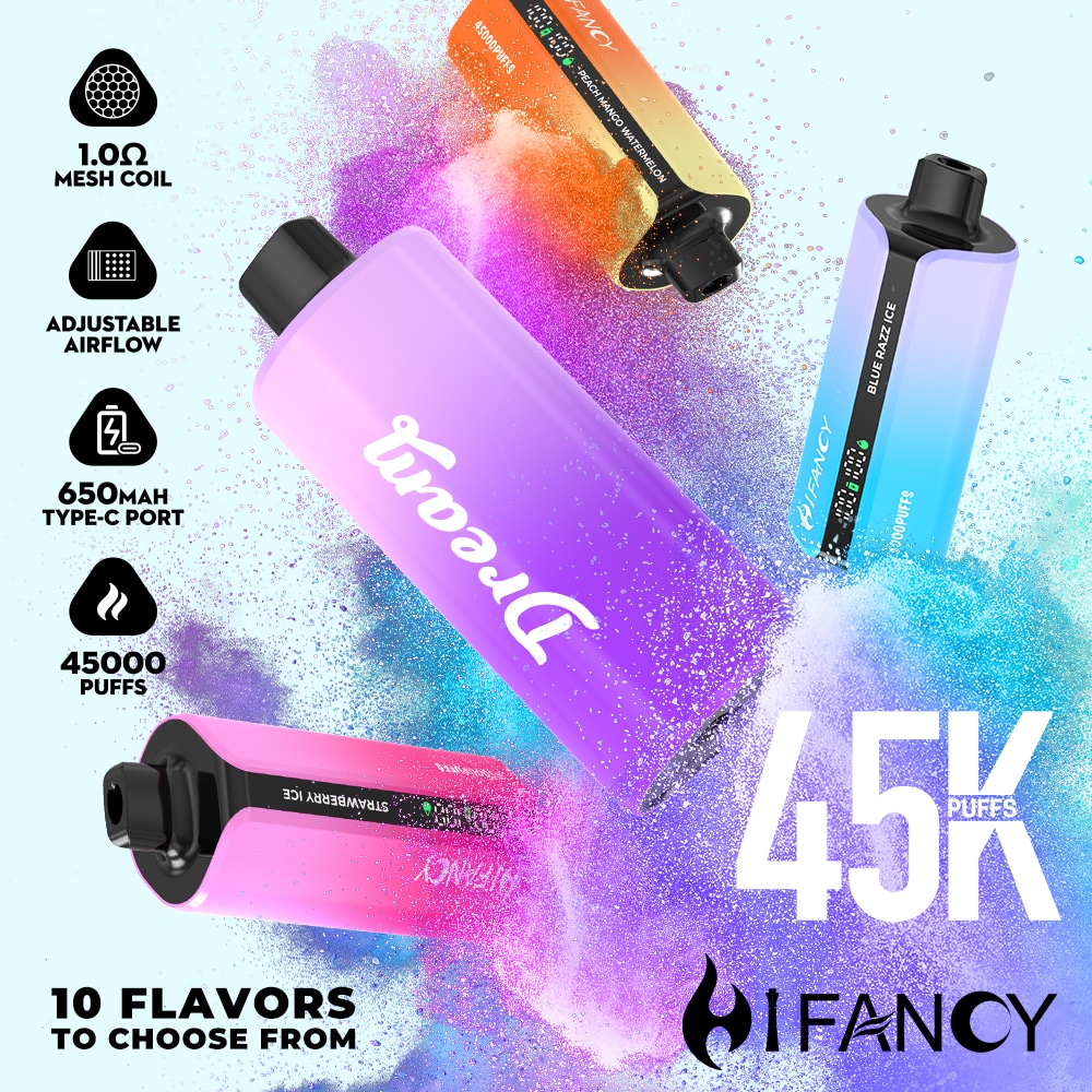 HiFancy Dream 45000, Maskking IceX 40000, wysokopojemne e-papierosy jednorazowe, bestsellery vape, nowoczesne e-papierosy - Hifancy Dream 45000: Zapomnij o Åadowaniu! | vapesklep.pl