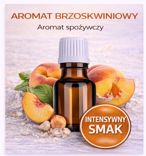 Świeże, dojrzałe brzoskwinie i egzotyczne gujawy ułożone razem, symbolizujące ich harmonijne połączenie w wielowarstwowy bukiet smaku.