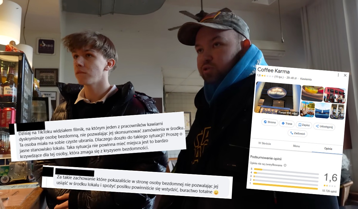 Mężczyzna siedzący w kawiarni, trzymający w dłoni nowoczesny waporyzator z kolorowym napisem.