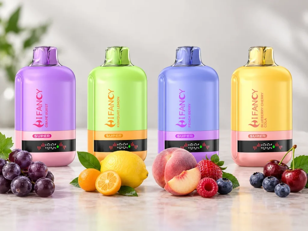 Smaki HiFancy 70k: Grape Burst, Kumquat Lemon, Peach Berry i Blueberry Cherry Cola